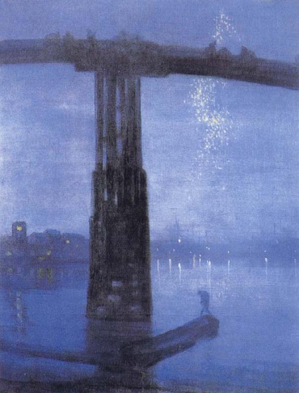 James Abbott McNeil Whistler Blue and Gold-Old Battersea Bridge oil painting picture